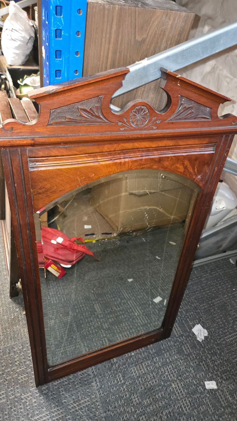 Lot 414 – Victorian Style Carved Mahogany Mirror