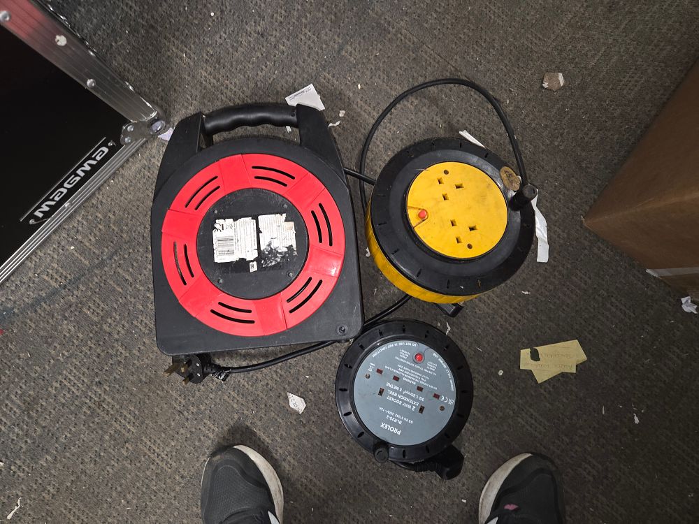 Lot 457 – Three Portable Extension Lead Reels including Prolex BLR25-2