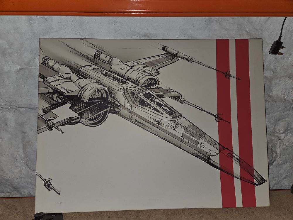 Lot 463 – Star Wars Episode VII X-Wing Pencil Style Canvas Art