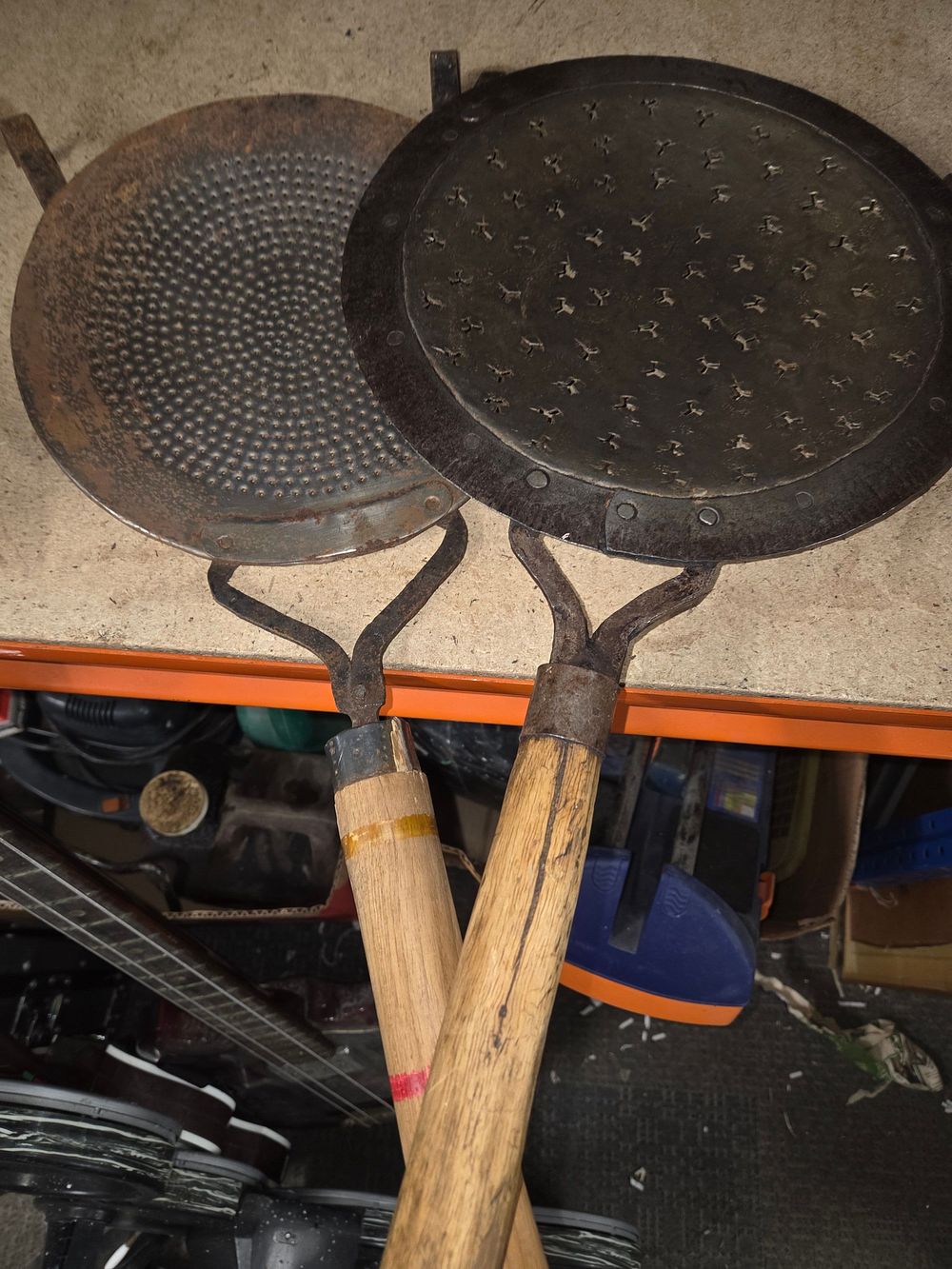 Lot 467 – A Pair of Antique Style Perforated Metal Pans