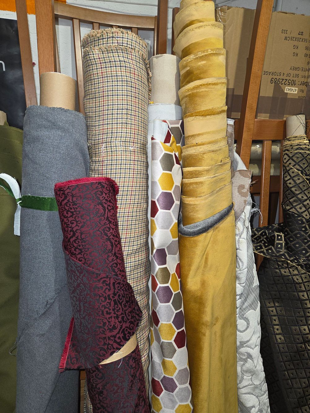 Lot 478 – A Collection of Assorted Fabric Rolls