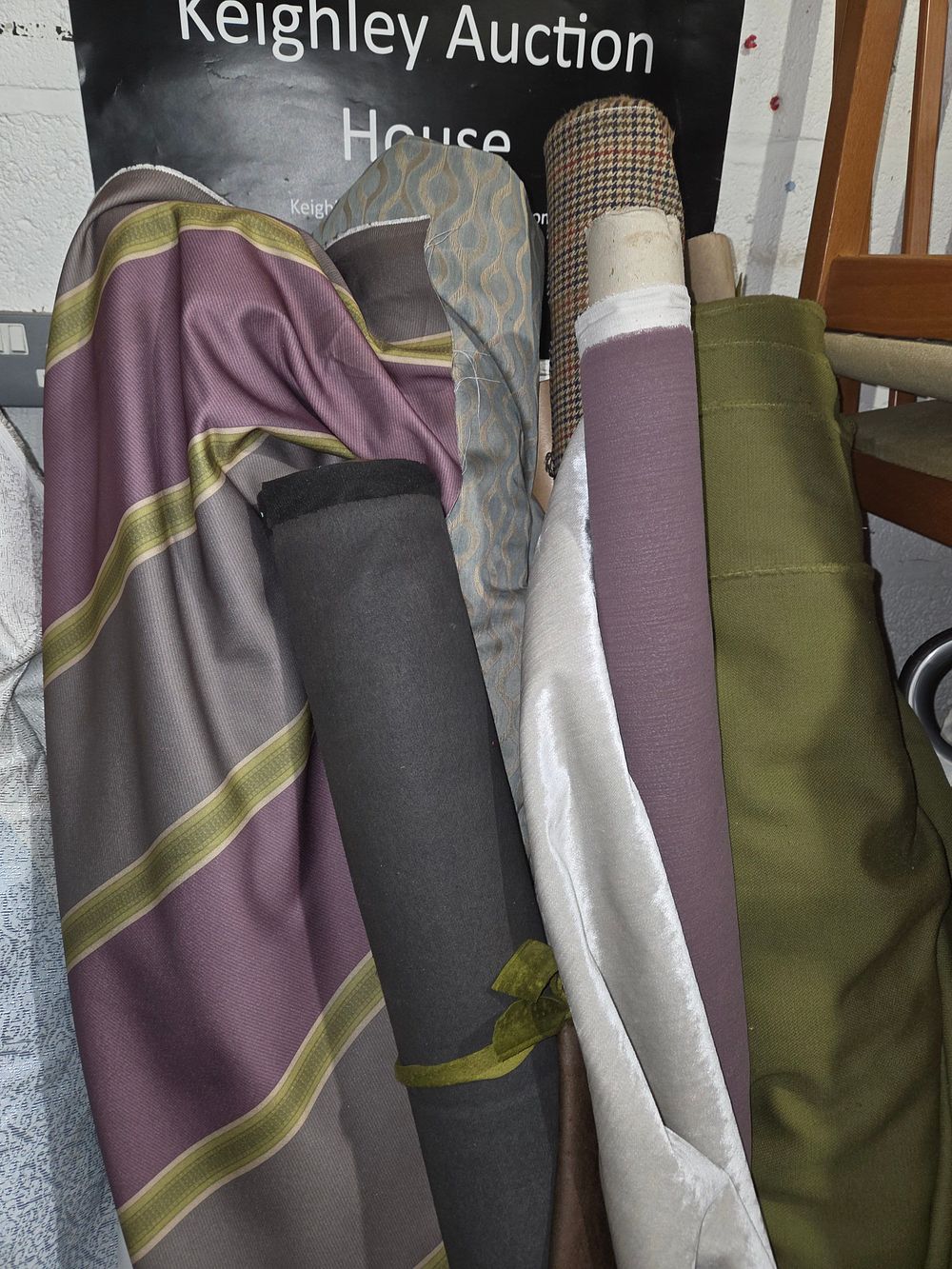 Lot 480 – A Collection of Assorted Fabric Rolls a