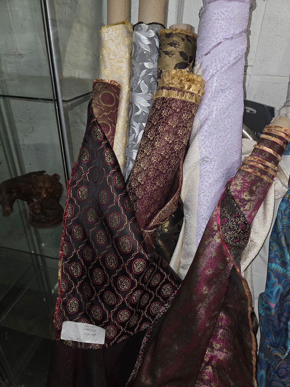 Lot 482 – A Collection of Decorative Brocade and Viscose Fabric Rolls