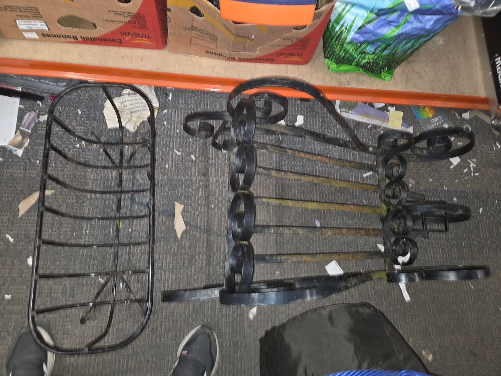 Lot 485 – Two Black Wrought Iron Decorative Items