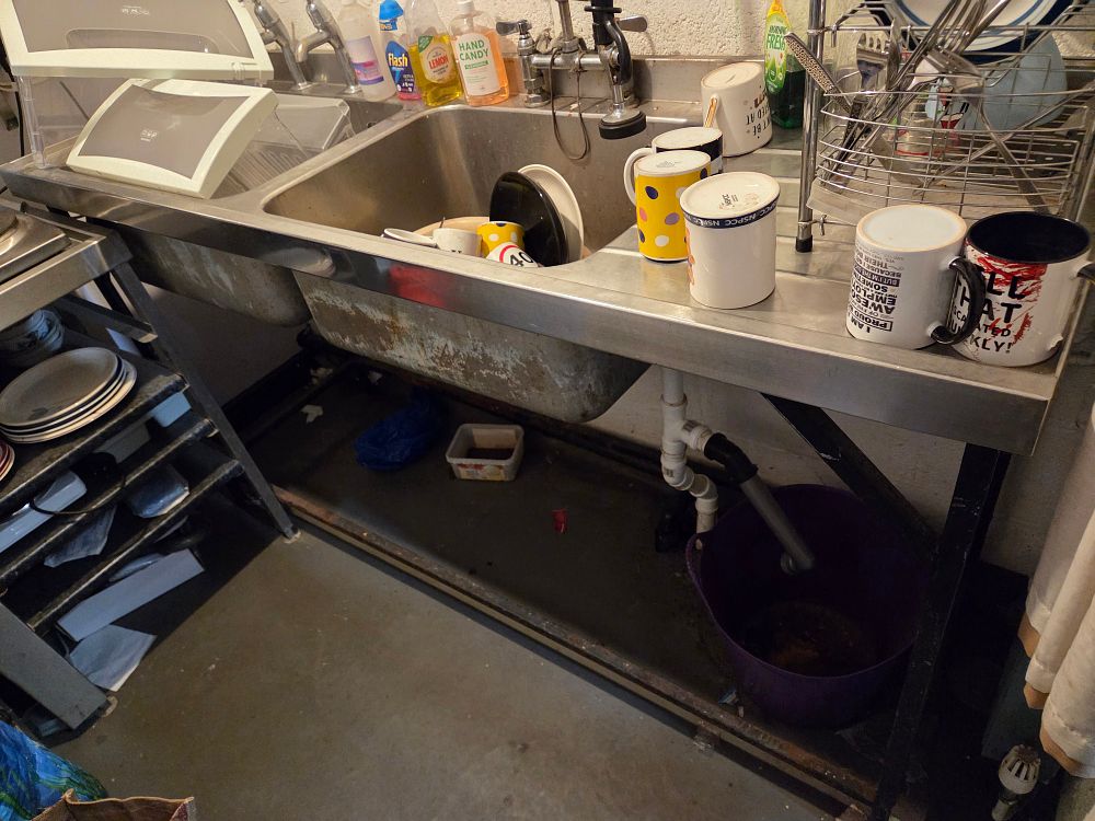 Lot 507 – A Commercial Stainless Steel Double Bowl Sink
