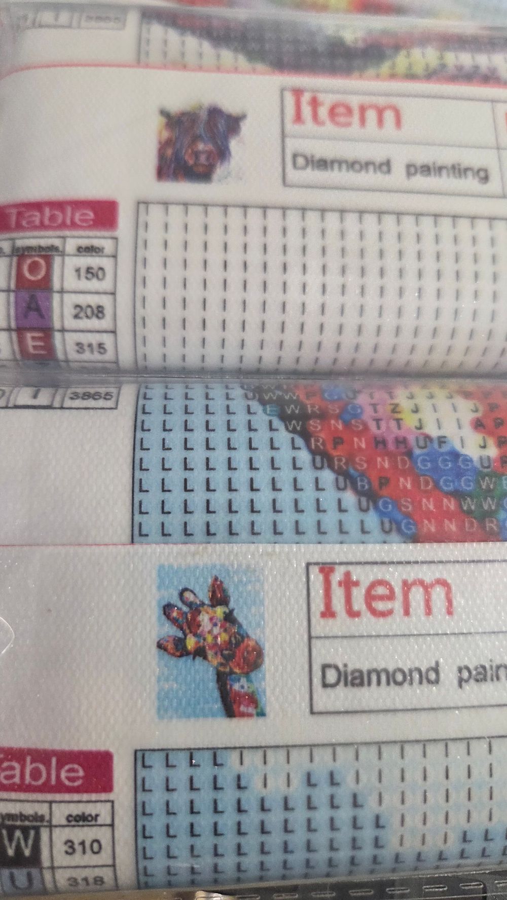 Lot 540 – Ten x 2 Pack of Diamond Painting Kits. Including Highland Cow and Giraffe