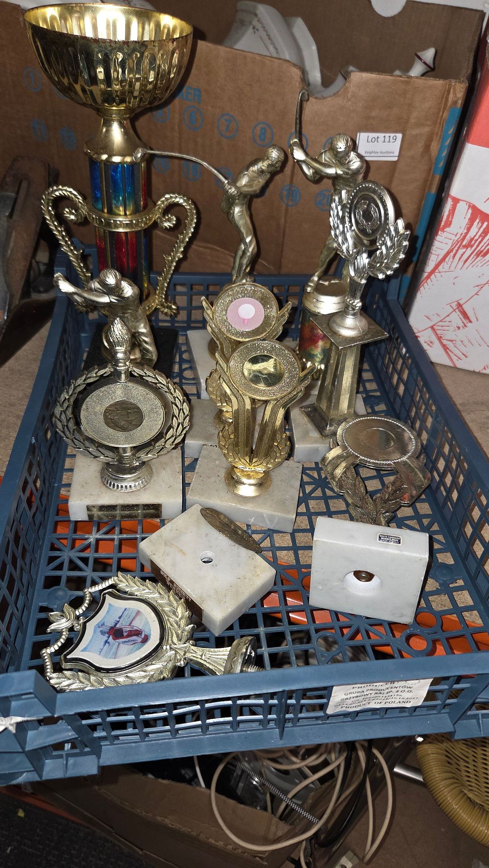 Lot 586 – A Collection of Gold and Silver Toned Trophies