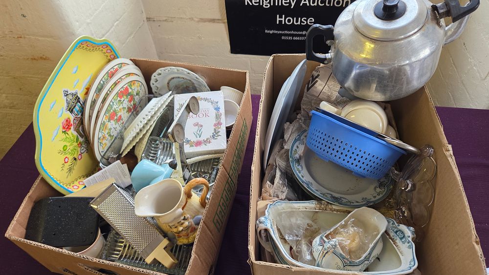 Lot 186 – Two Boxes of Household and Kitchen Wares