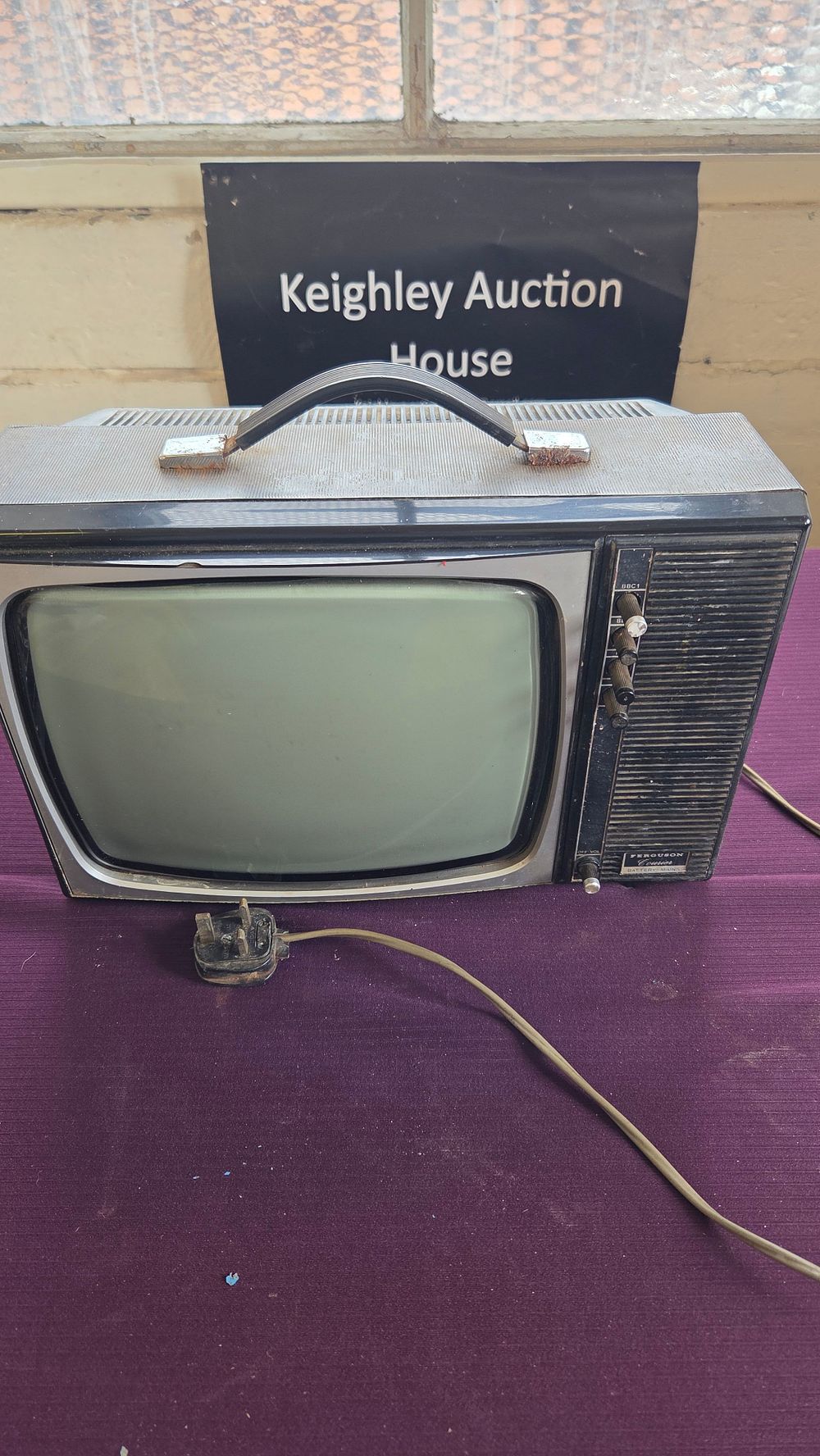 Lot 200 – Vintage Ferguson Courier Portable Television powers on