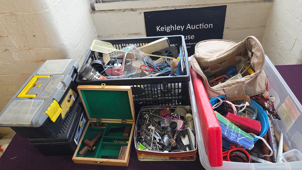 Lot 251 – Two Boxes of Tools and Other Household Items, including Toolboxes