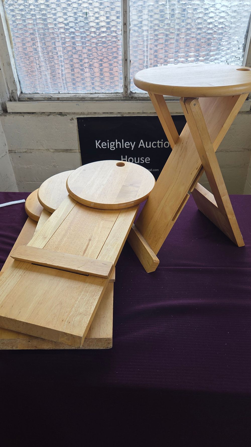Lot 259 – Four TS Foldaway Beech Stools