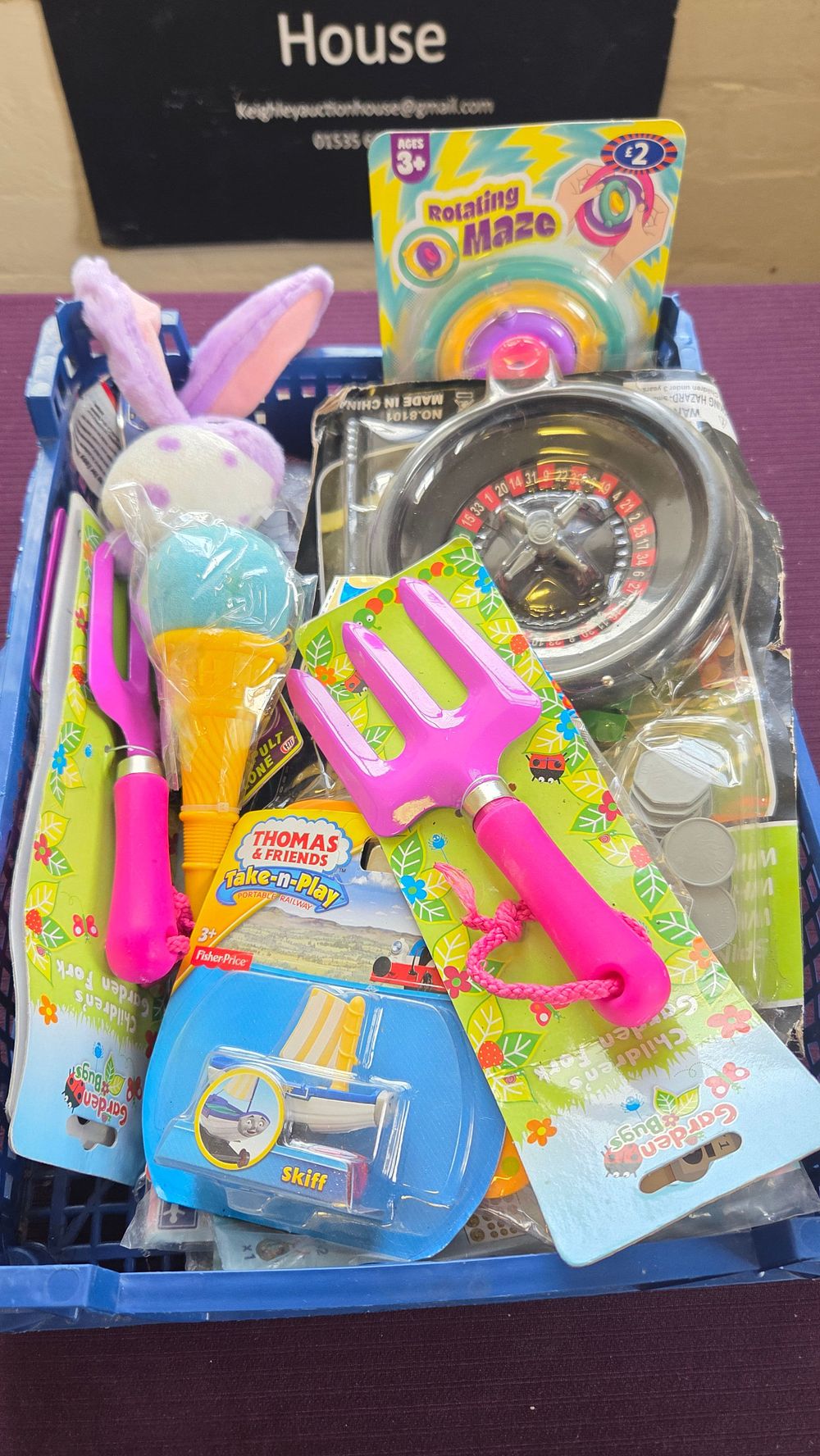 Lot 267 – Box of Children’s Toys and Novelties including Fisher-Price Thomas & Friends Skiff