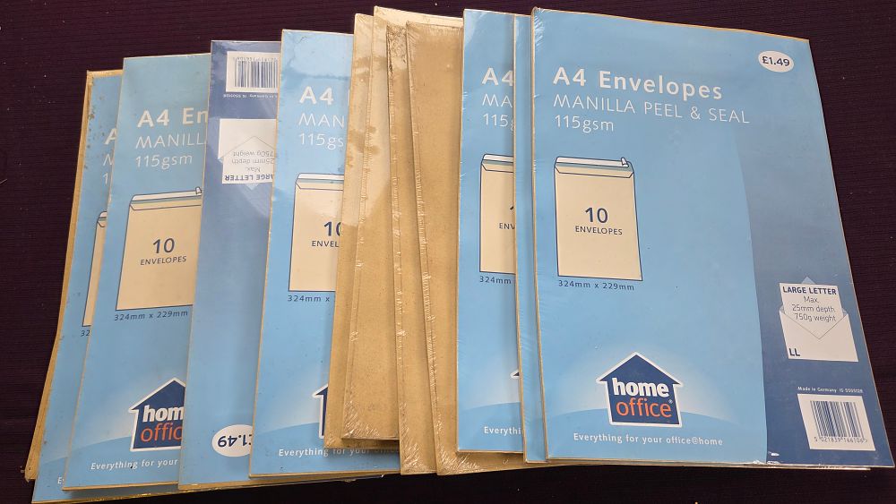 Lot 273 – A quantity of Home Office brand A4 manilla envelopes