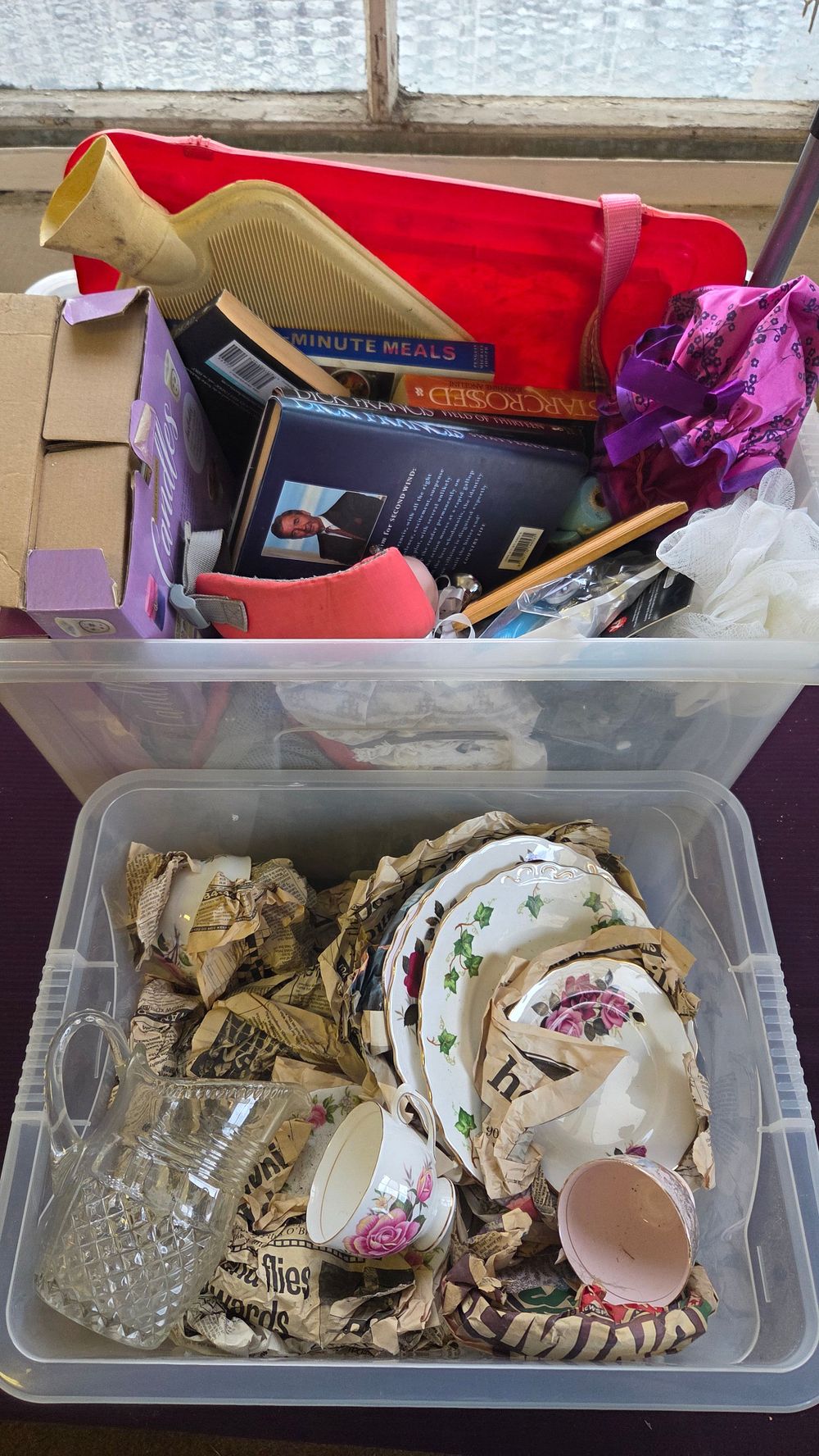 Lot 329 – Two Boxes of Miscellaneous Household Collectables, Books, and Ceramic Teaware