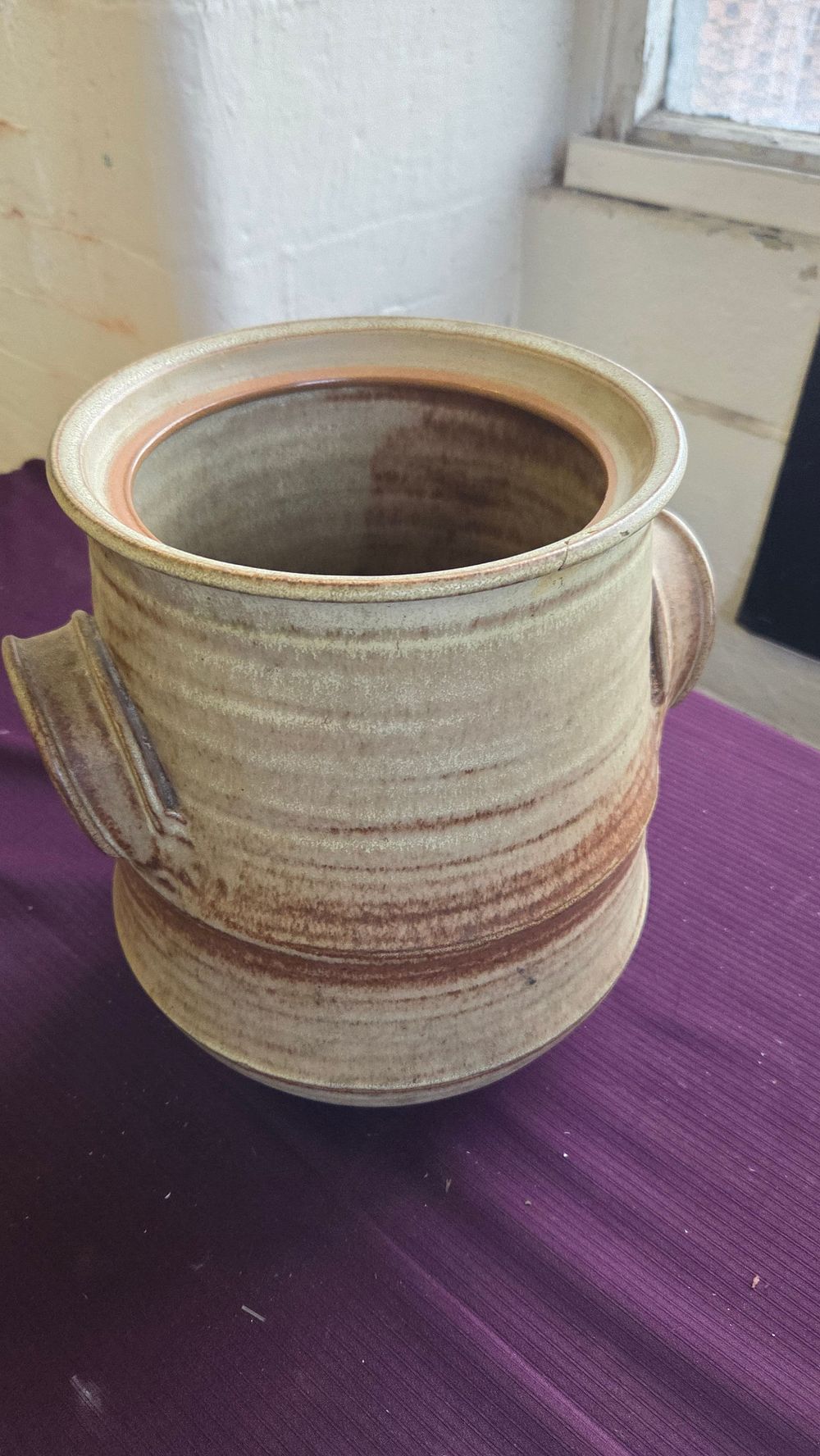 Lot 331 – 20th-Century Studio Pottery, Banded Stoneware, Twin-handled Vessel