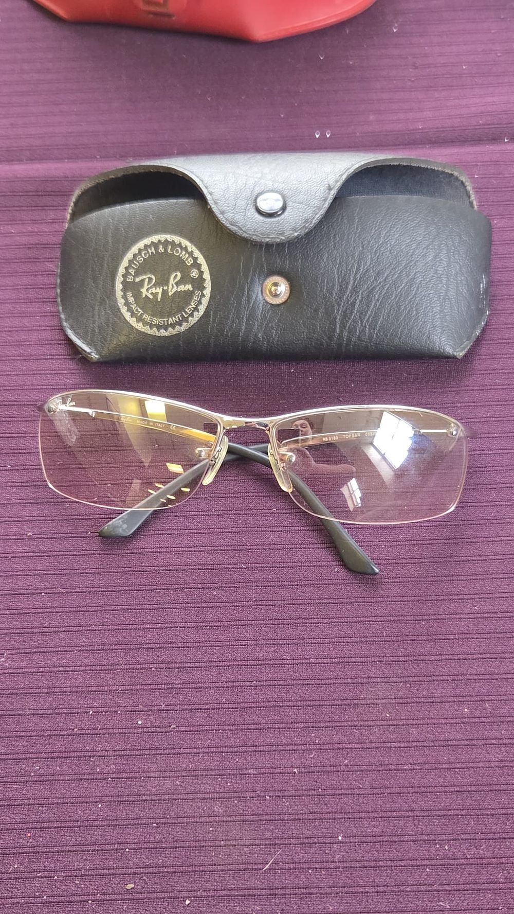 Lot 615 – Ray-Ban RB 3183 Top Bar Sunglasses with Bausch and Lomb Case