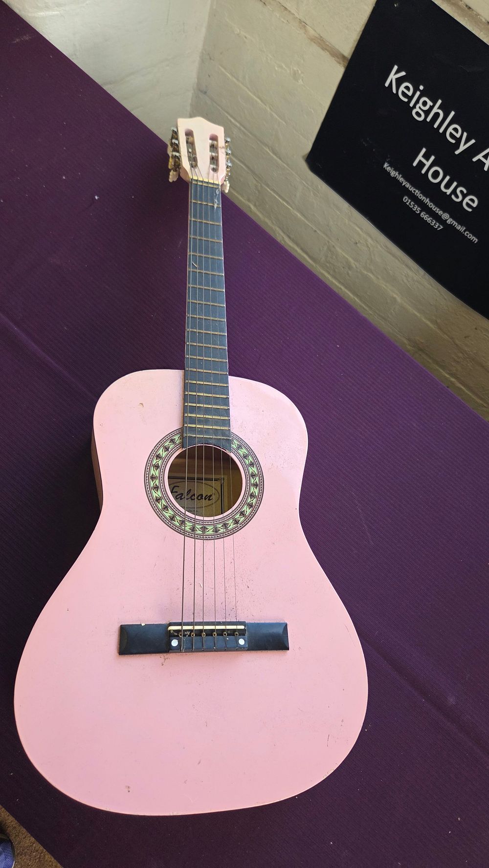 Lot 169 – Falcon FI34PK Pink 3/4 Size Classic Acoustic Guitar