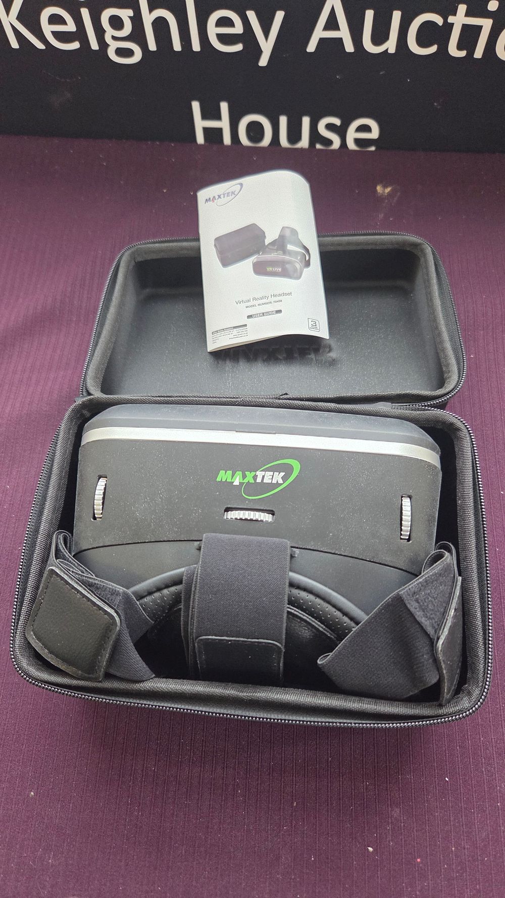 Lot 231 – Maxtek Virtual Reality VR Headset Model 72459 with Carrying Case