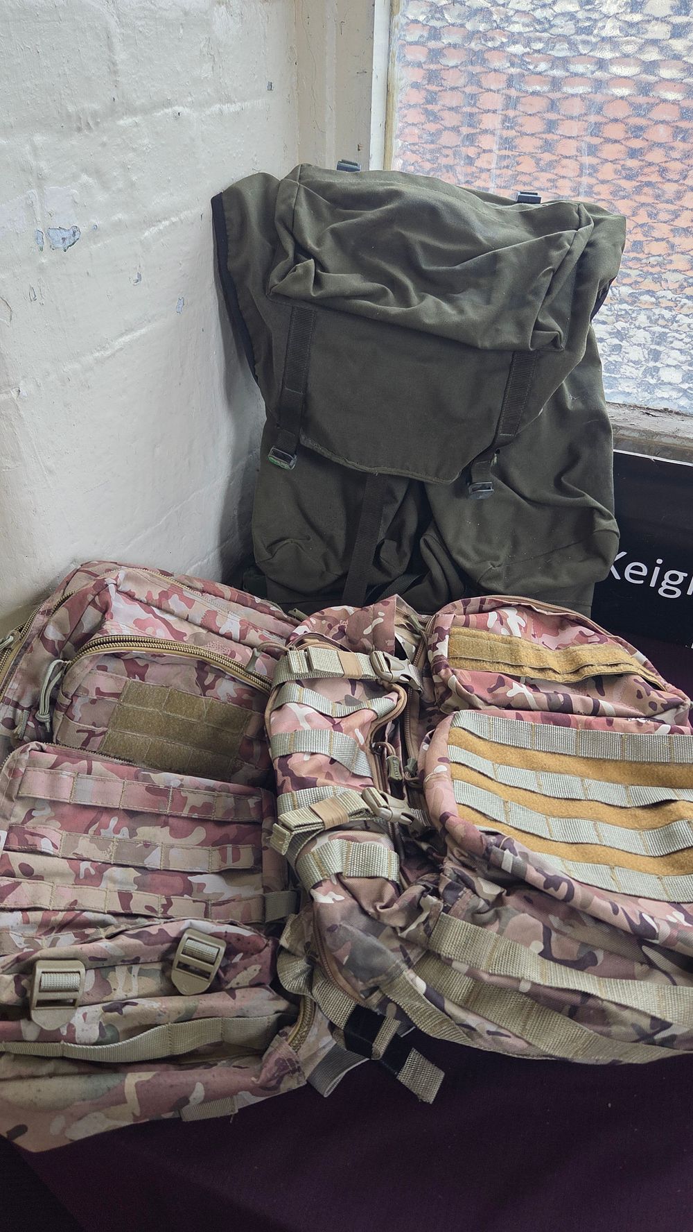 Lot 260 – Three British Military Patrol Packs, Olive Green and Desert DPM
