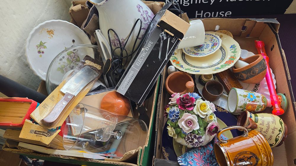 Lot 287 – Two Boxes of Miscellaneous Kitchenware, Ceramics, and Household Items