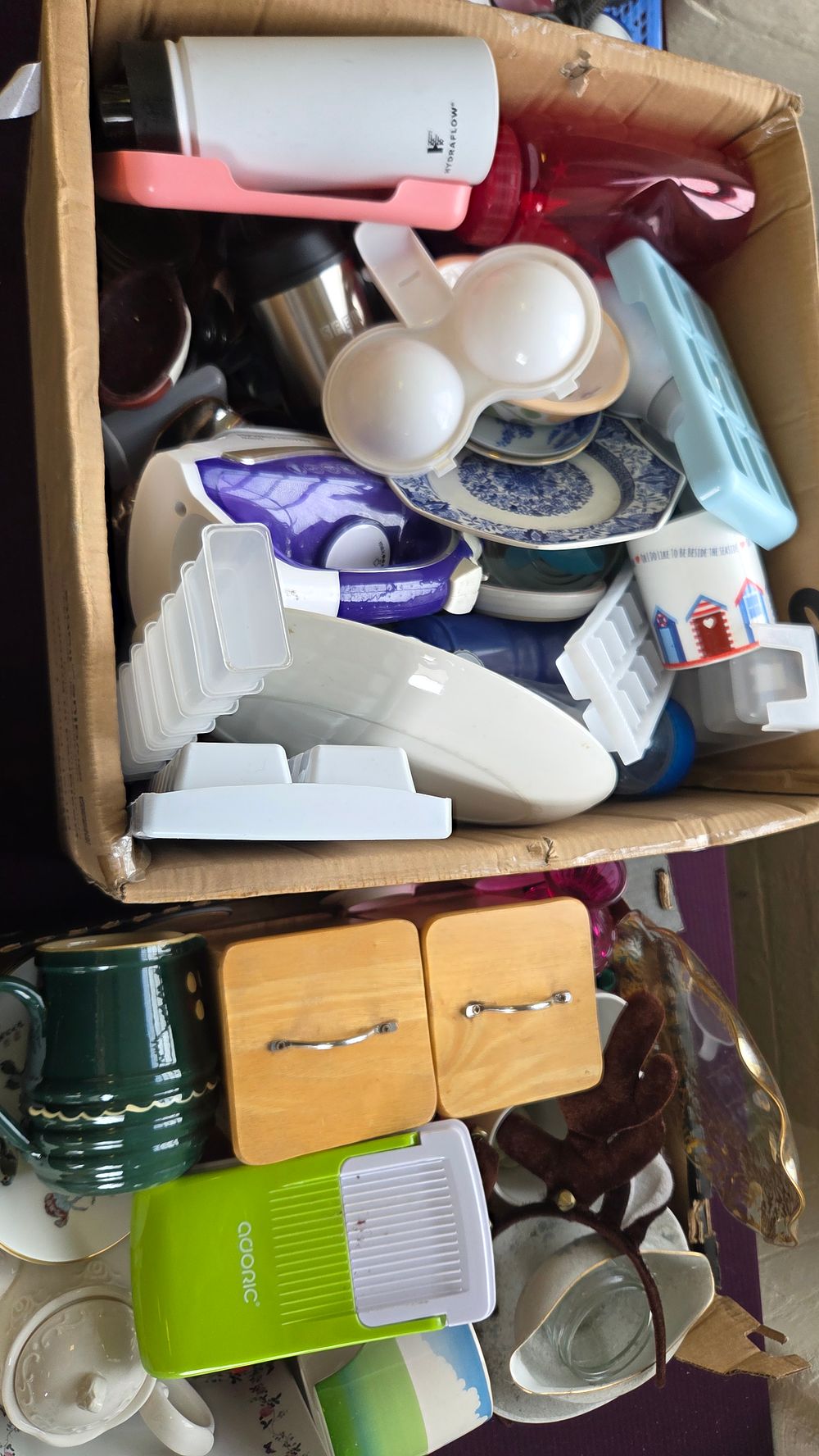 Lot 235 – Two boxes of Household Items, Including Pottery