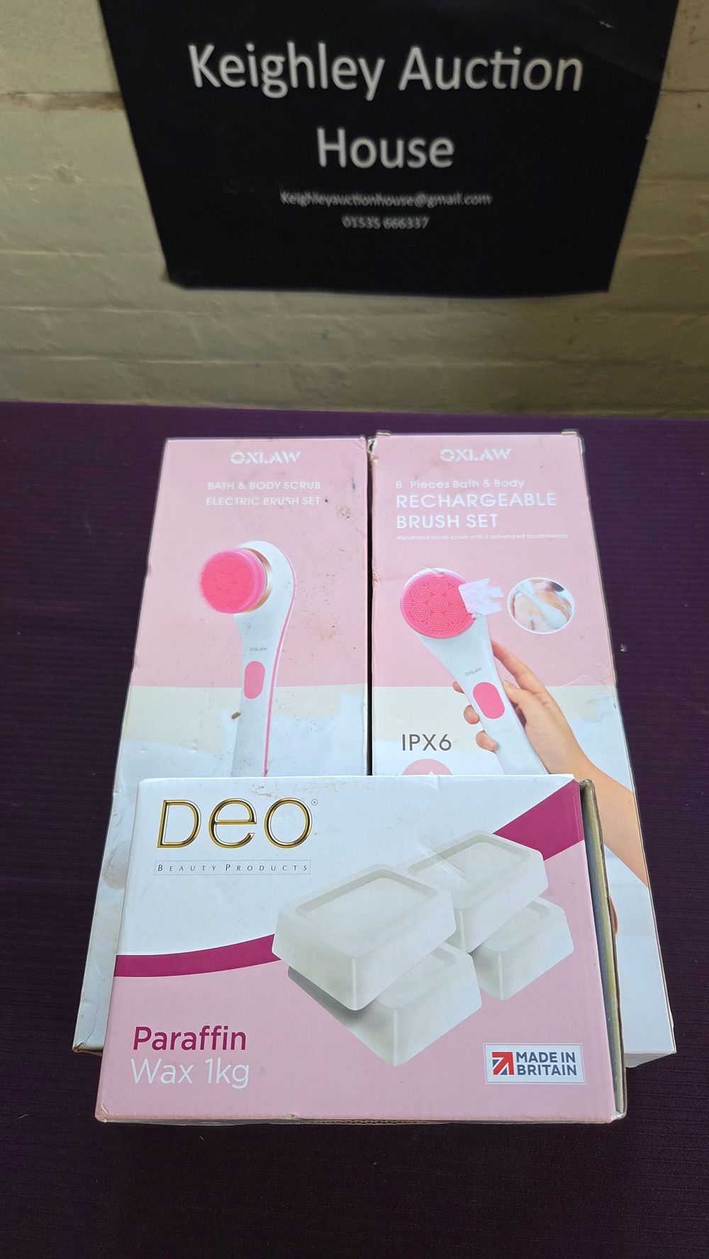 Lot 261 – Two Oxlaw Body Brush Sets and Deo Paraffin Wax