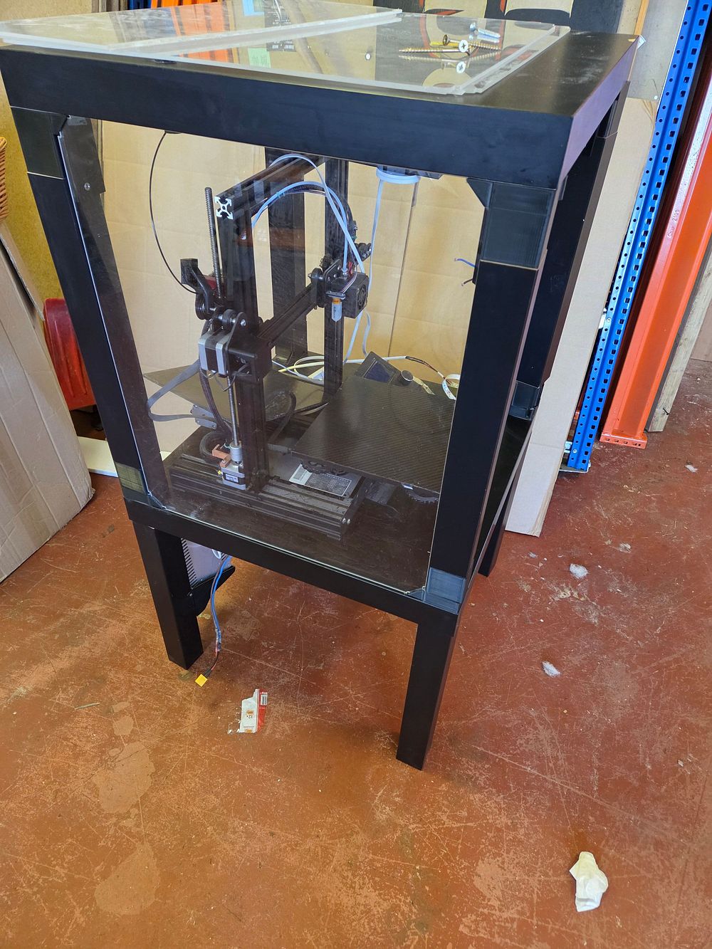 Lot 378 – Creality Ender-3 FDM 3D Printer in an IKEA Lack Enclosure