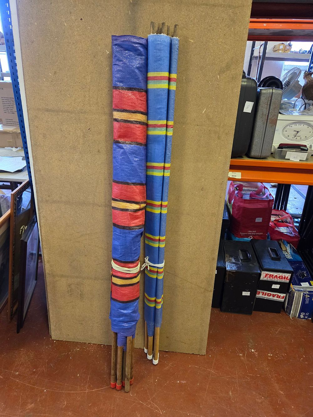 Lot 380 – A Pair of Striped Beach Windbreaks