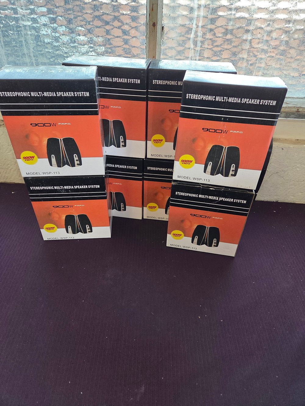 Lot 387 – A Group of 8 Boxed Stereophonic Multi-Media Speaker Systems Model WSP-113
