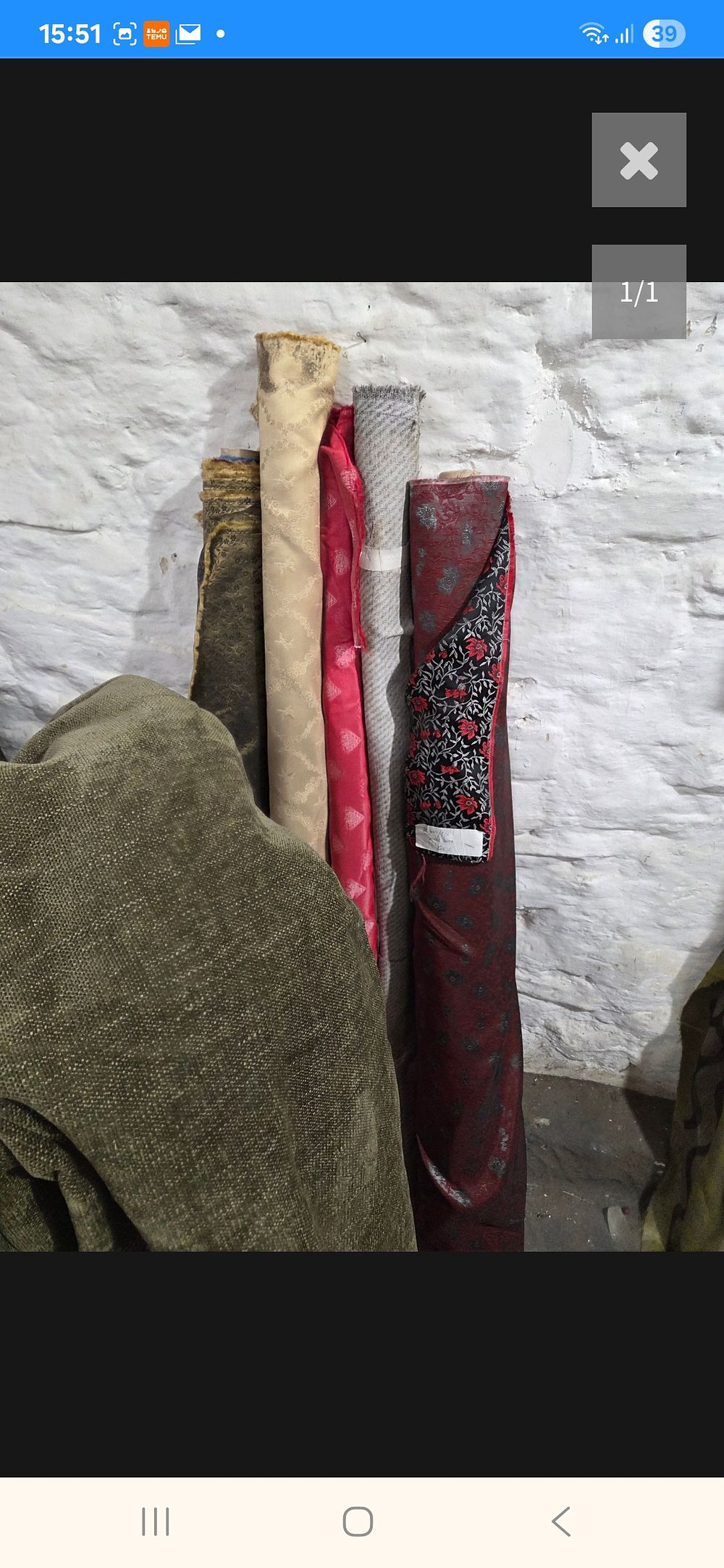 Lot 406 – A Collection of Assorted Upholstery and Furnishing Fabric Bolts and Loose Material
