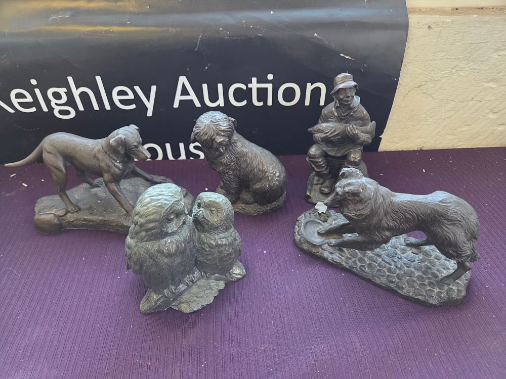 Lot 615 – A Collection of Heredities Cold-Cast Bronze-Effect Figurines