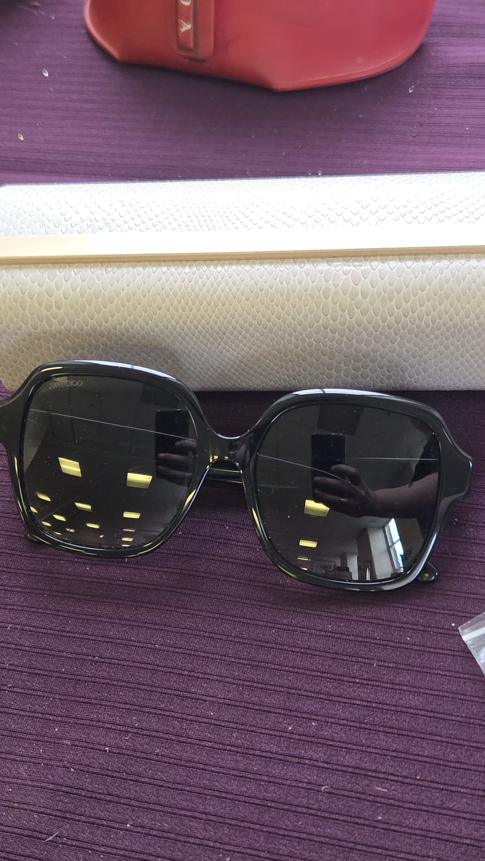 Lot 624 – Jimmy Choo Oversized Square Black Acetate Sunglasses