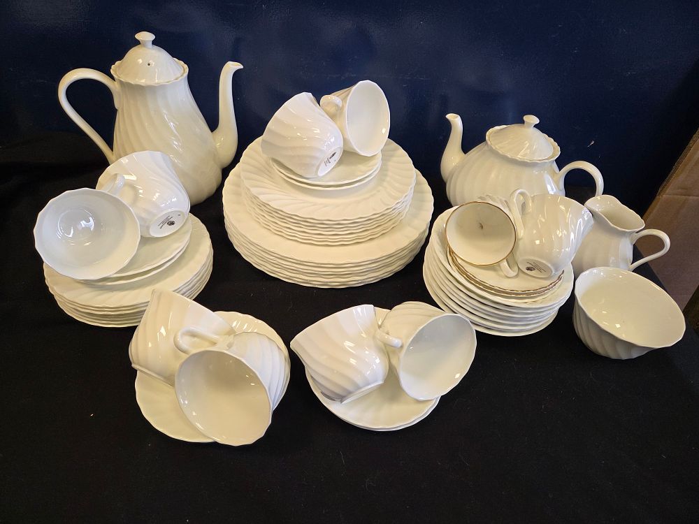 Lot 164 – A Collection of Wedgwood White Spiral Fluted Bone China Tea and Dinner Wares