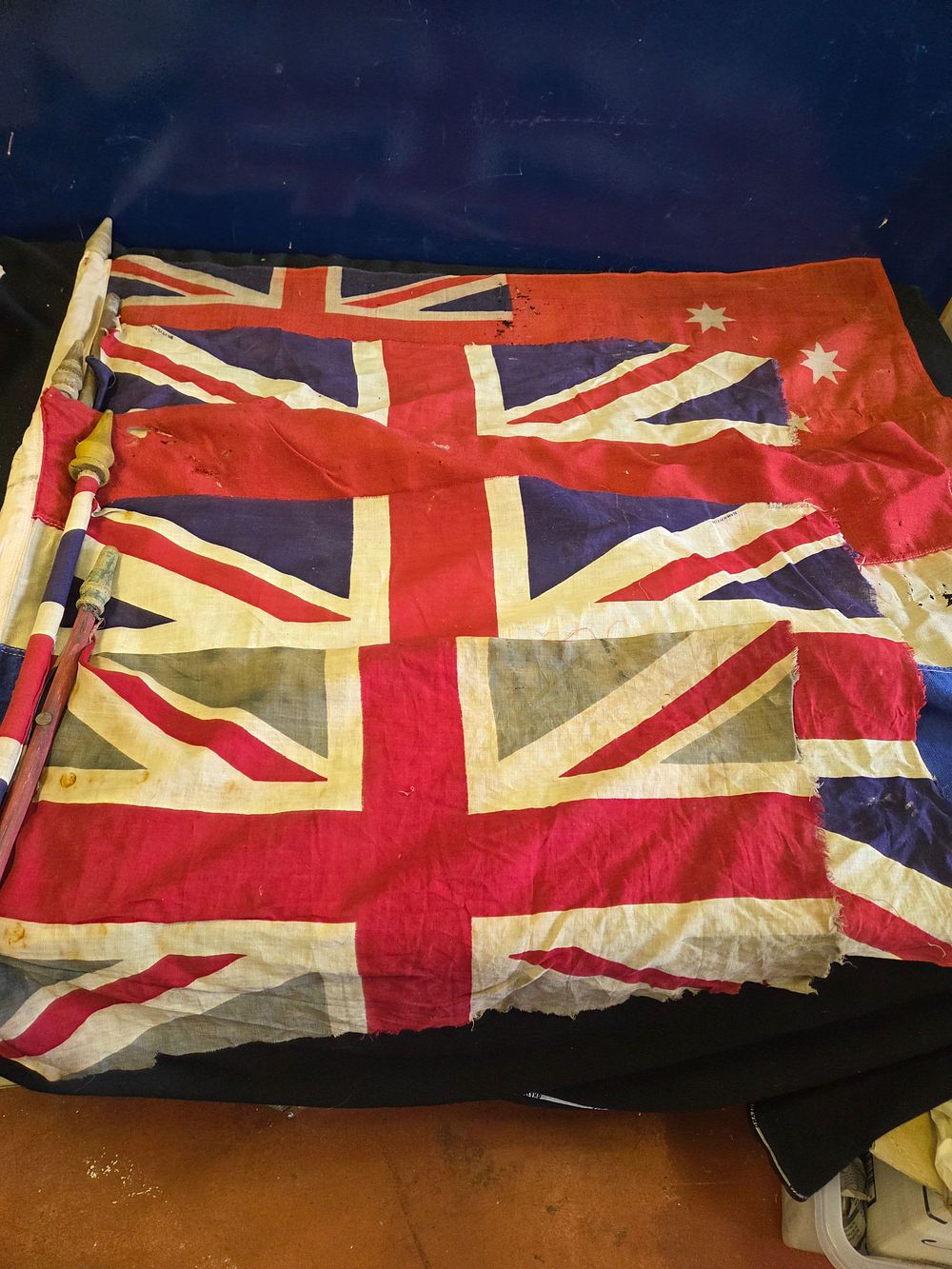 Lot 226 – A Collection of Five Vintage British and Commonwealth Commemorative Hand-held Flags