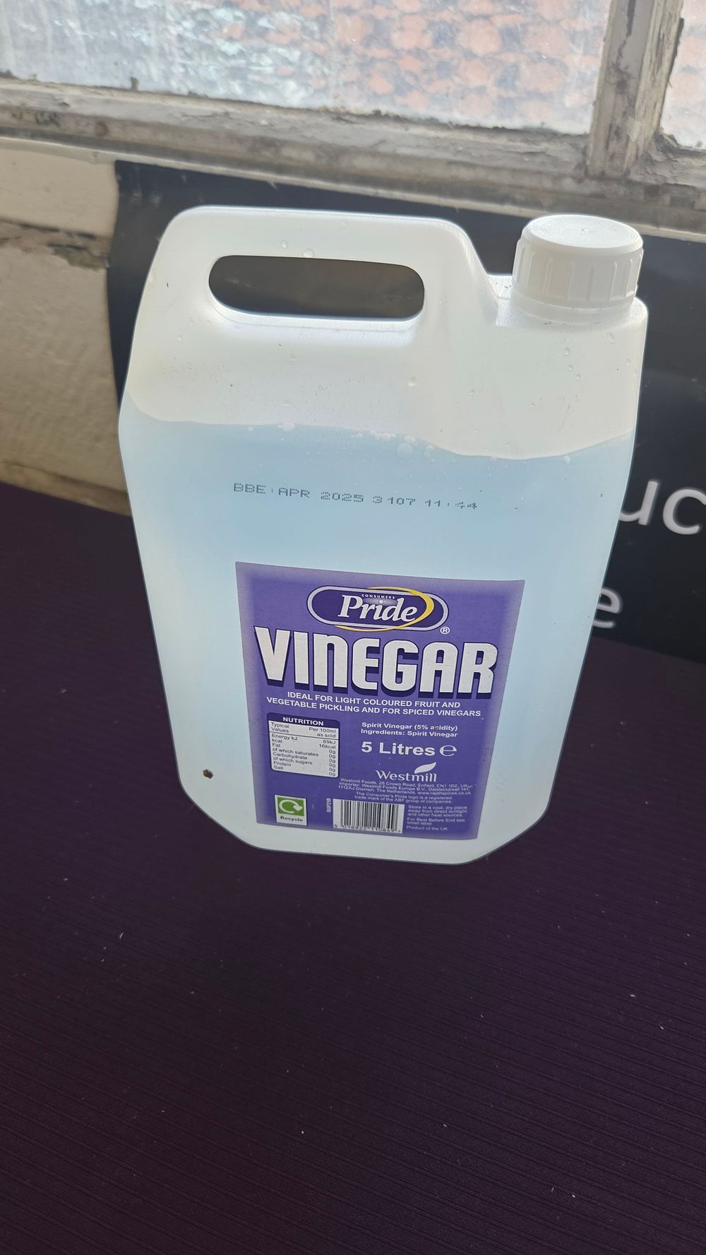 Lot 241 – Pride Spirit Vinegar, 5 Litres