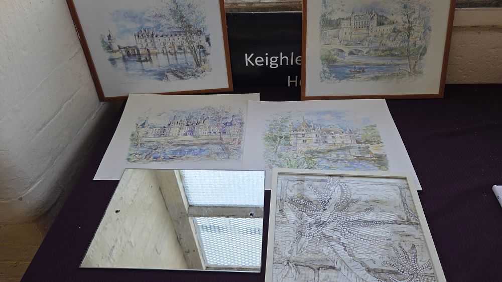 Lot 178 – A Collection of Watercolours, Pen and Ink Drawings including Jugai, and a Mirror
