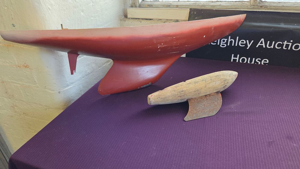 Lot 195 – Two Vintage Wooden Model Boat Hull Components