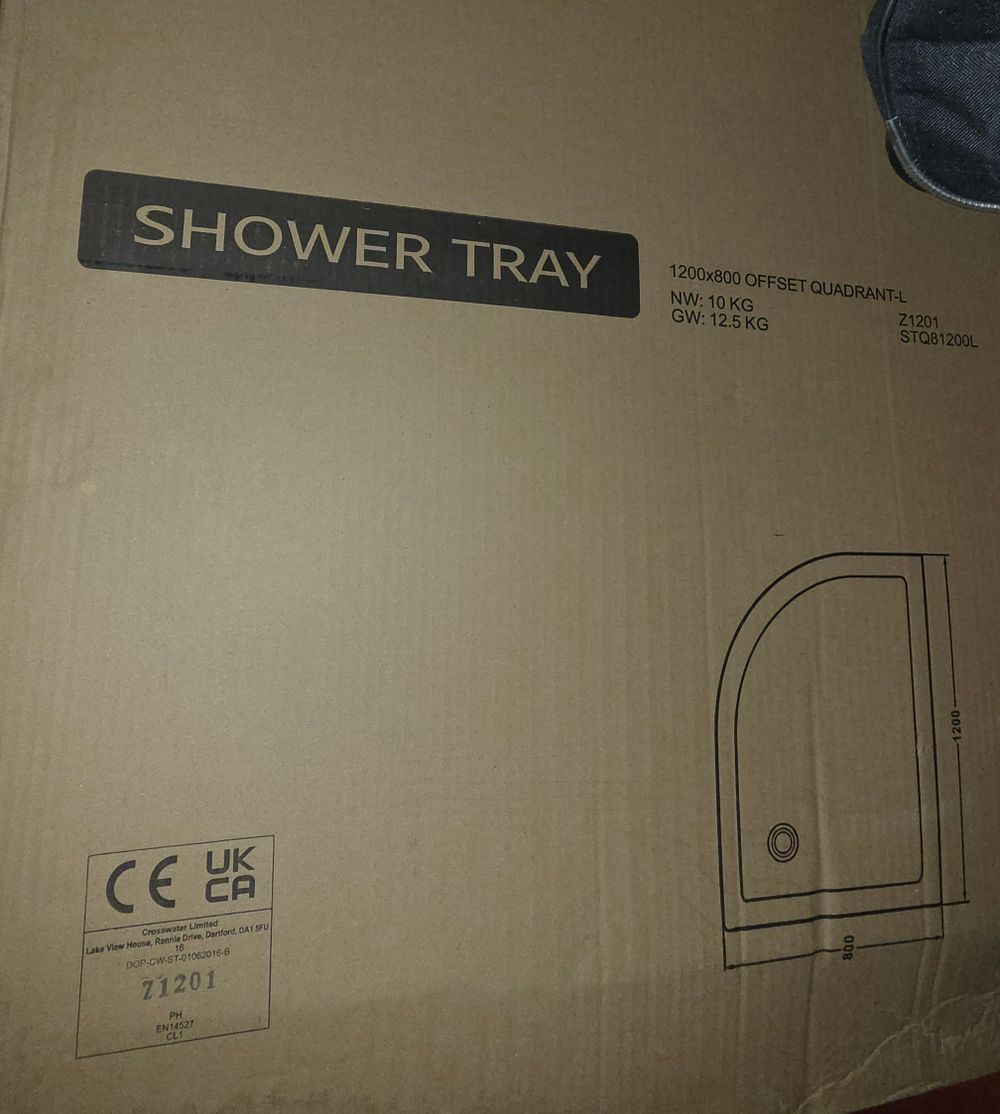 Lot 255 – Four Crosswater Limited 1200 x 800mm Left Hand Offset Quadrant Shower Trays