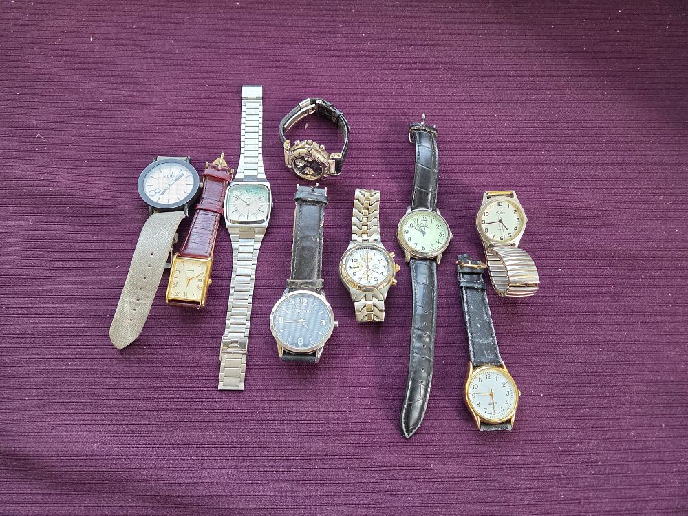 Lot 603 – Nine Mixed Brand Quartz Wristwatches including Accurist Sekonda and Timex