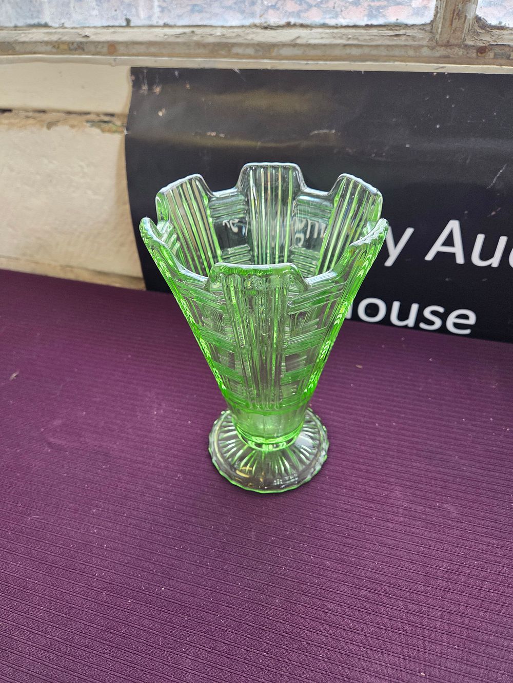 Lot 632 – An Art Deco Pressed Glass Rocket Vase