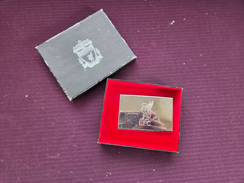 Lot 640 – Liverpool Football Club Silver-Toned Metal Card Case with Presentation Box