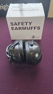 A Pair of Black Folding Safety Earmuffs