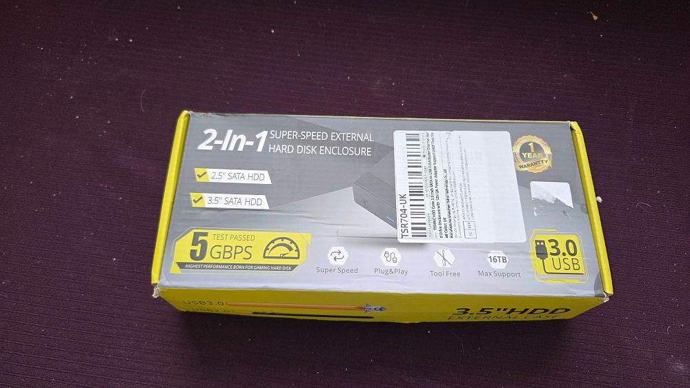 Lot 152 – Tishric TSR704-UK 2-In-1 USB 3.0 External Hard Drive Enclosure for 2.5 and 3.5 Inch SATA HDD