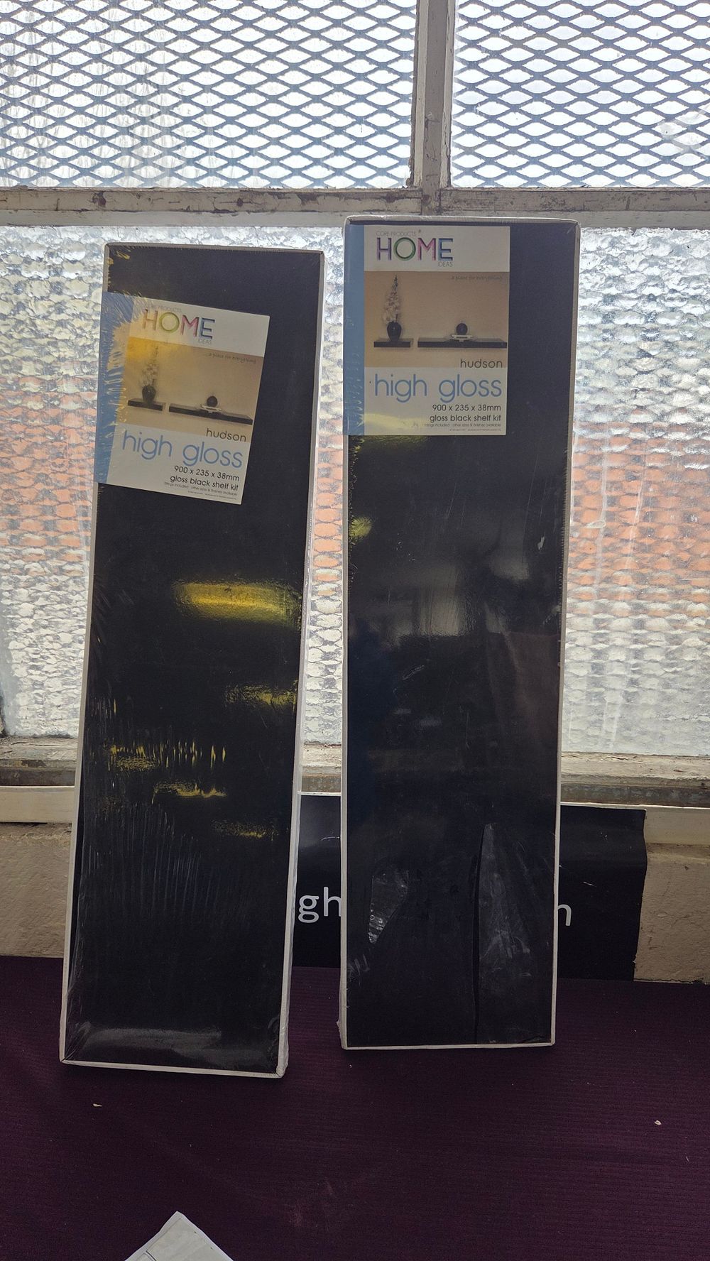 Lot 184 – Two New High-Gloss Black Shelf Kits