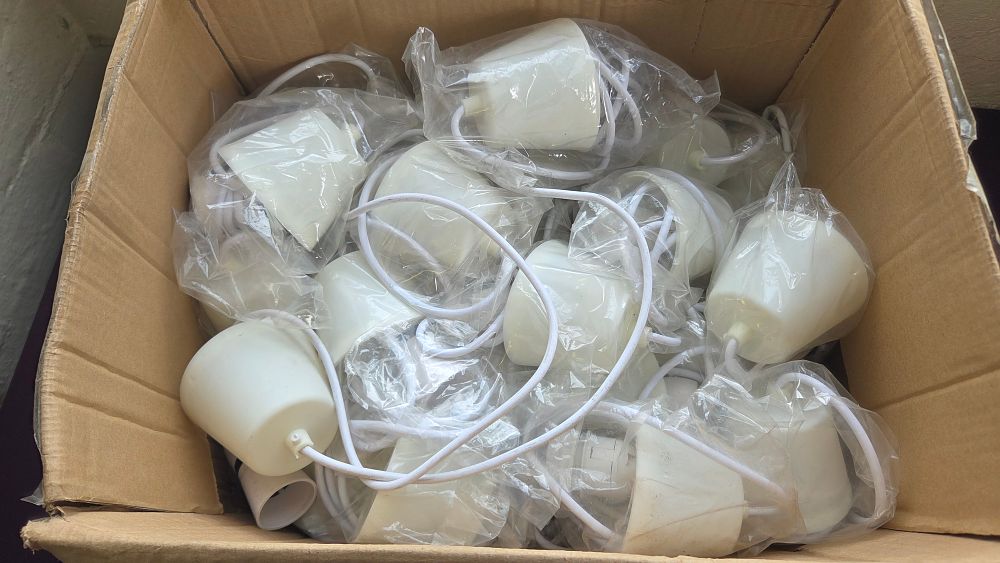 Lot 266 – A Box of White Pendant Light Cord Sets