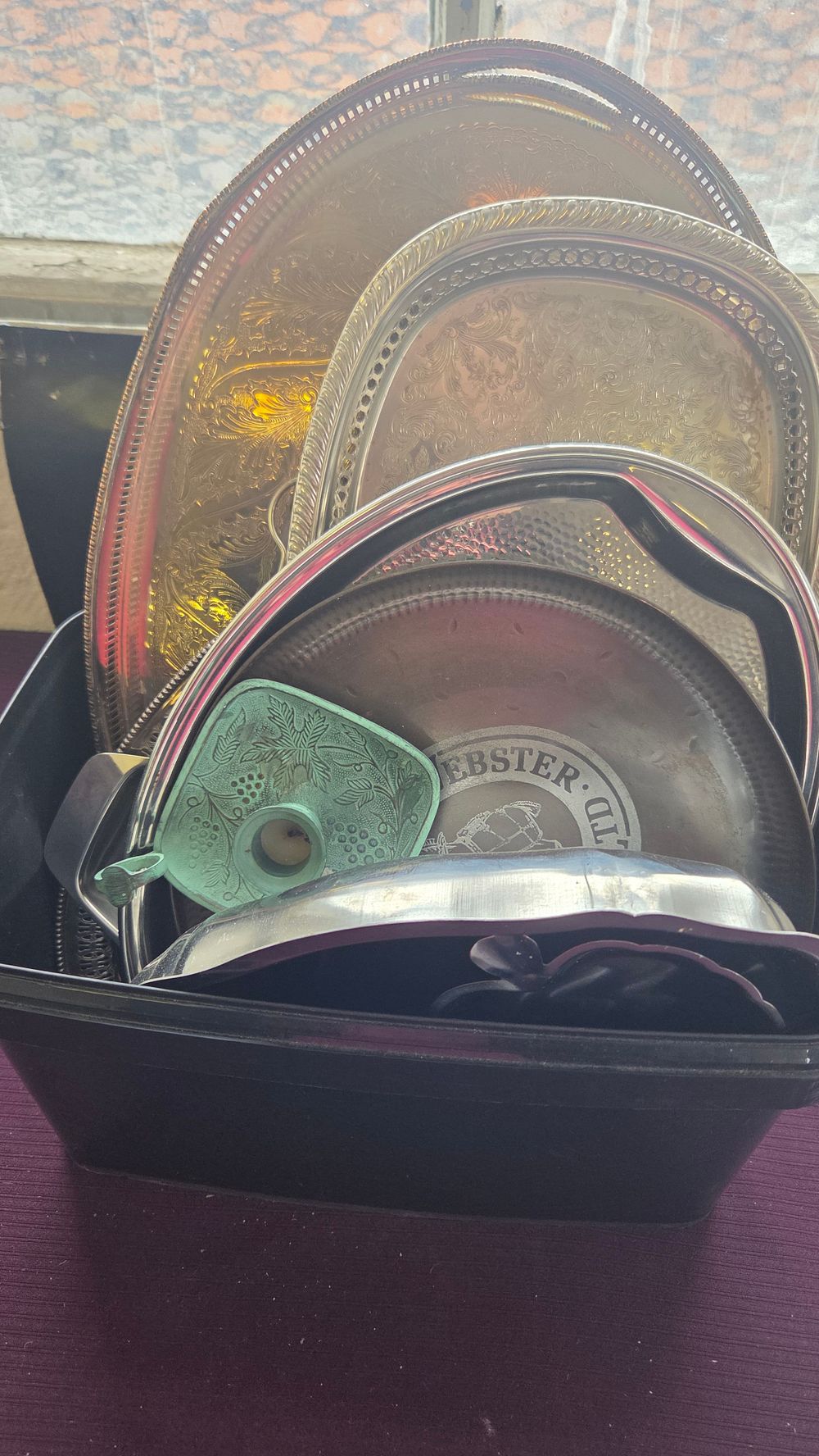 Lot 289 – A Collection of Silver-Plated and Mixed Metalware Trays and Serving Accessories