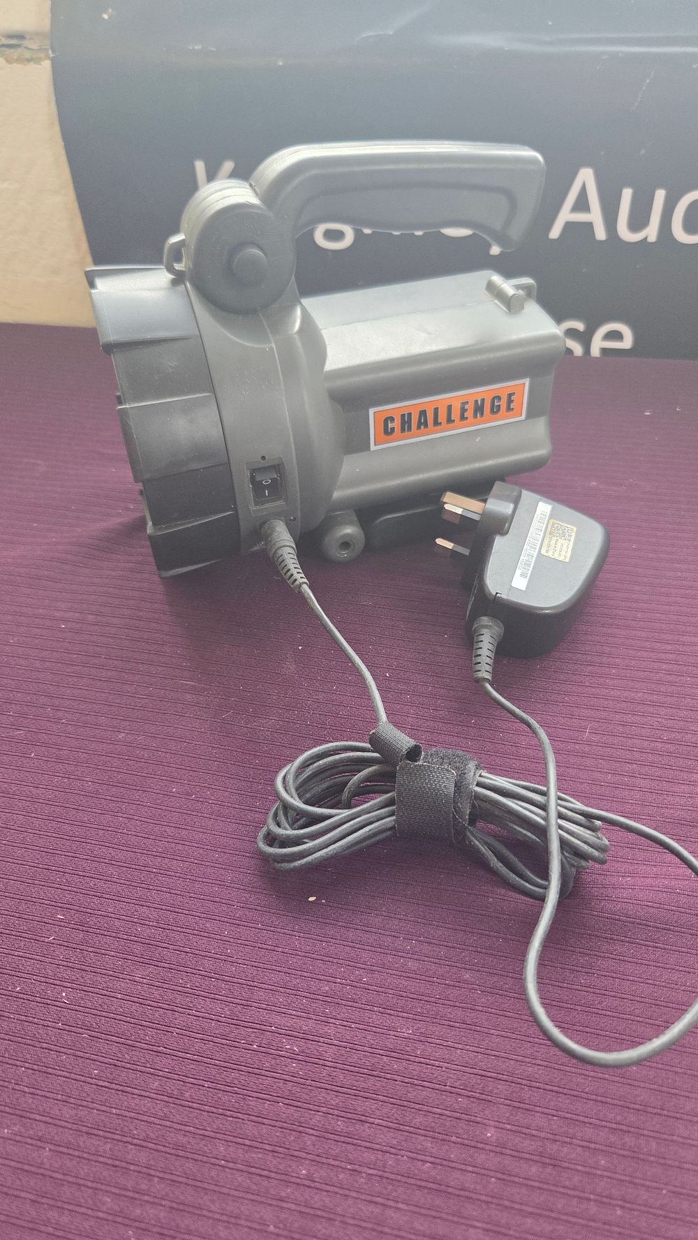 Lot 310 – Challenge Rechargeable Handheld Spotlight with UK Mains Adapter