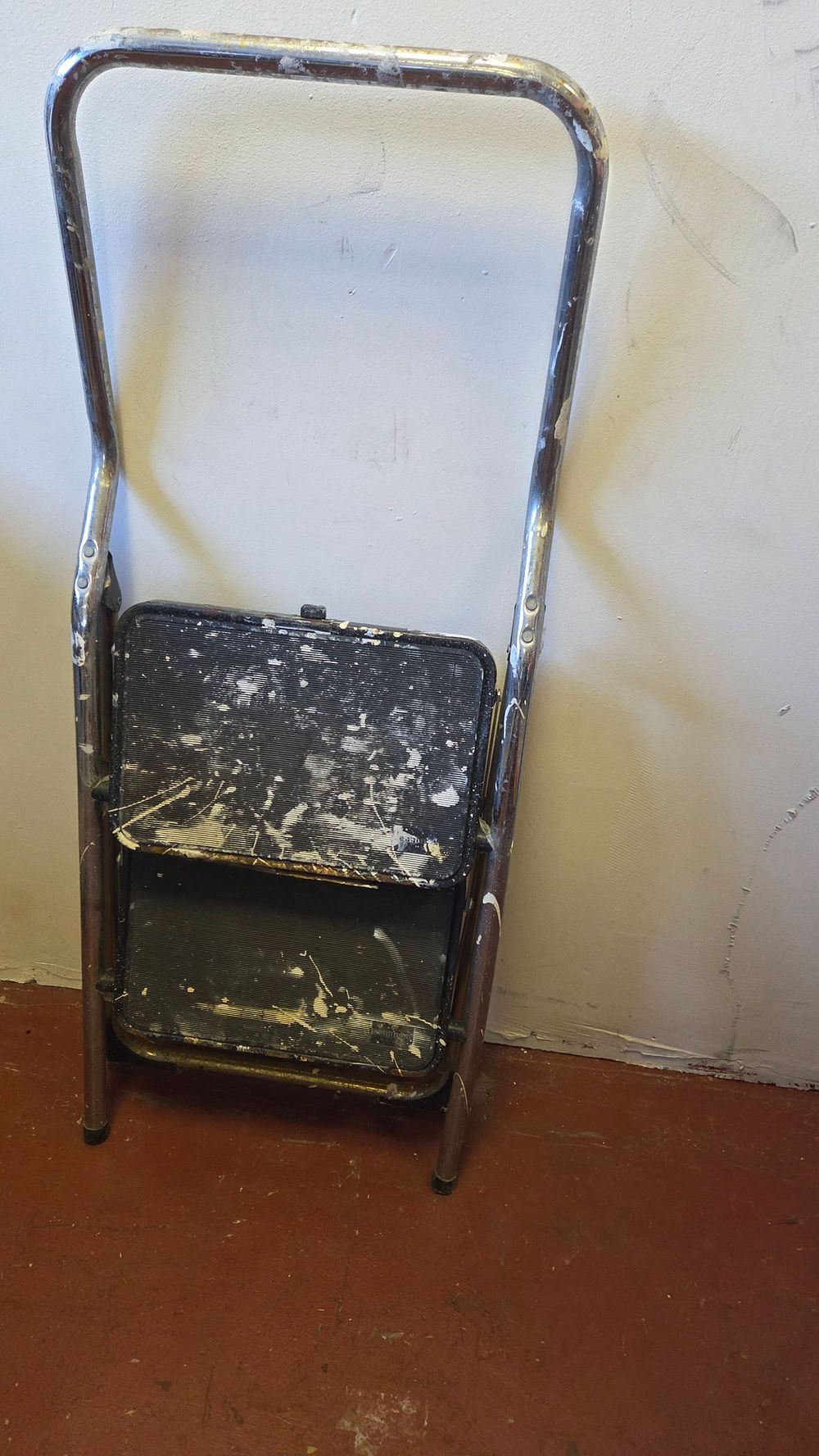 Lot 244 – A Hailo chrome-plated folding two-step ladder