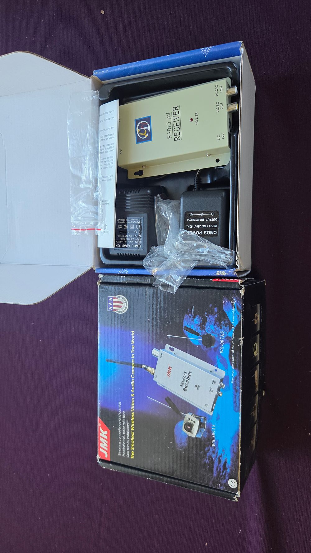 Lot 250 – Two JMK Wireless Video and Audio Receiver System Models WS-309AS and WS-007AS