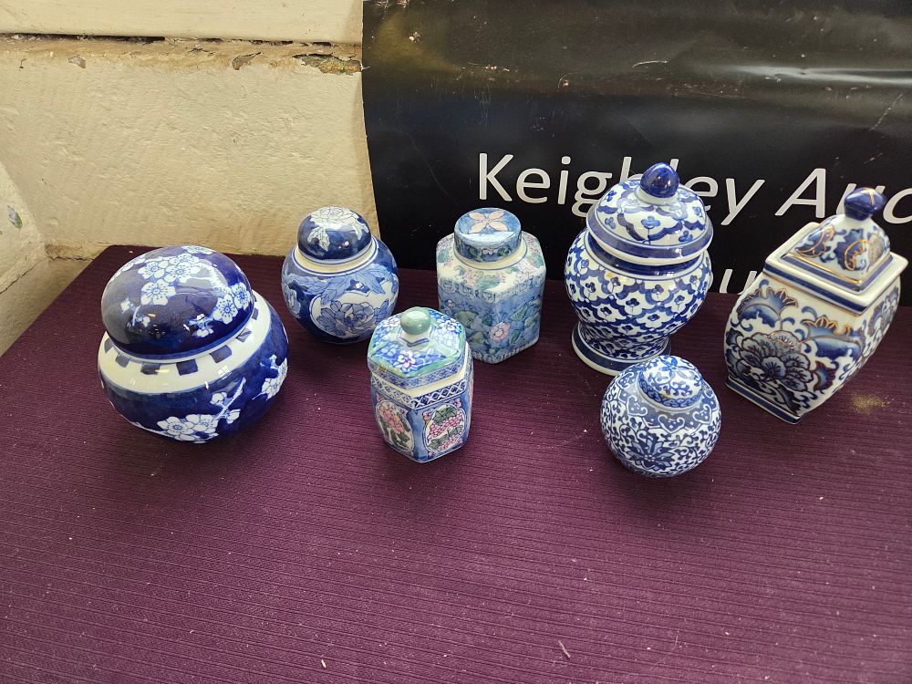 Lot 357 – A Collection of Decorative Chinoiserie Style Porcelain Ginger Jars and Tea Caddies